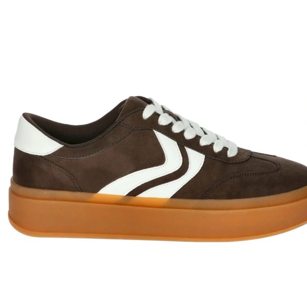 Women Size 11 Madden NYC Brown Low Top Platform Shoes Sneakers Suede Skater NEW! - Picture 4 of 5